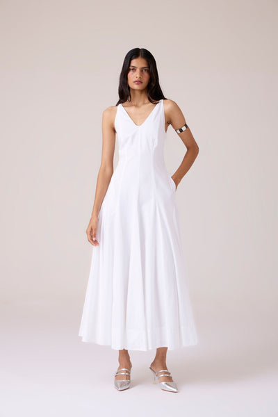 Aurora White Panelled Dress