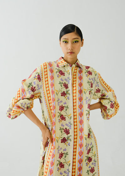 Ava Dress (full sleeve)-Folk Bloom