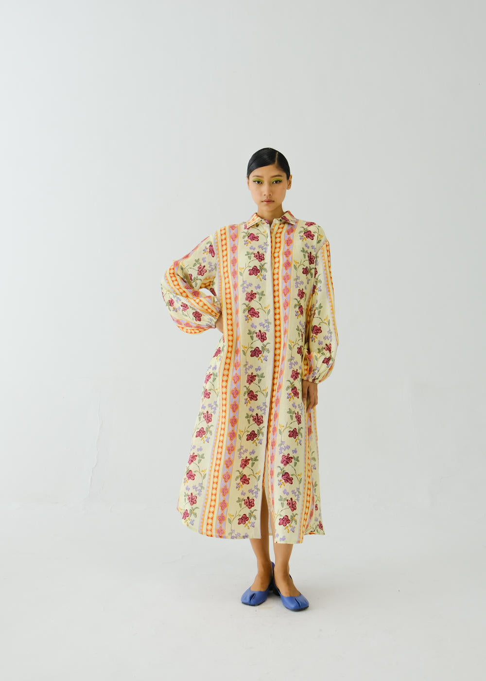 Ava Dress (full sleeve)-Folk Bloom