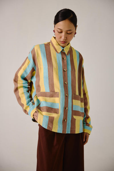 Ava Jacket -Striper Print