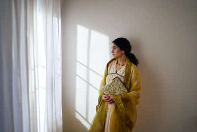 Azami organza hand embroidered dupatta