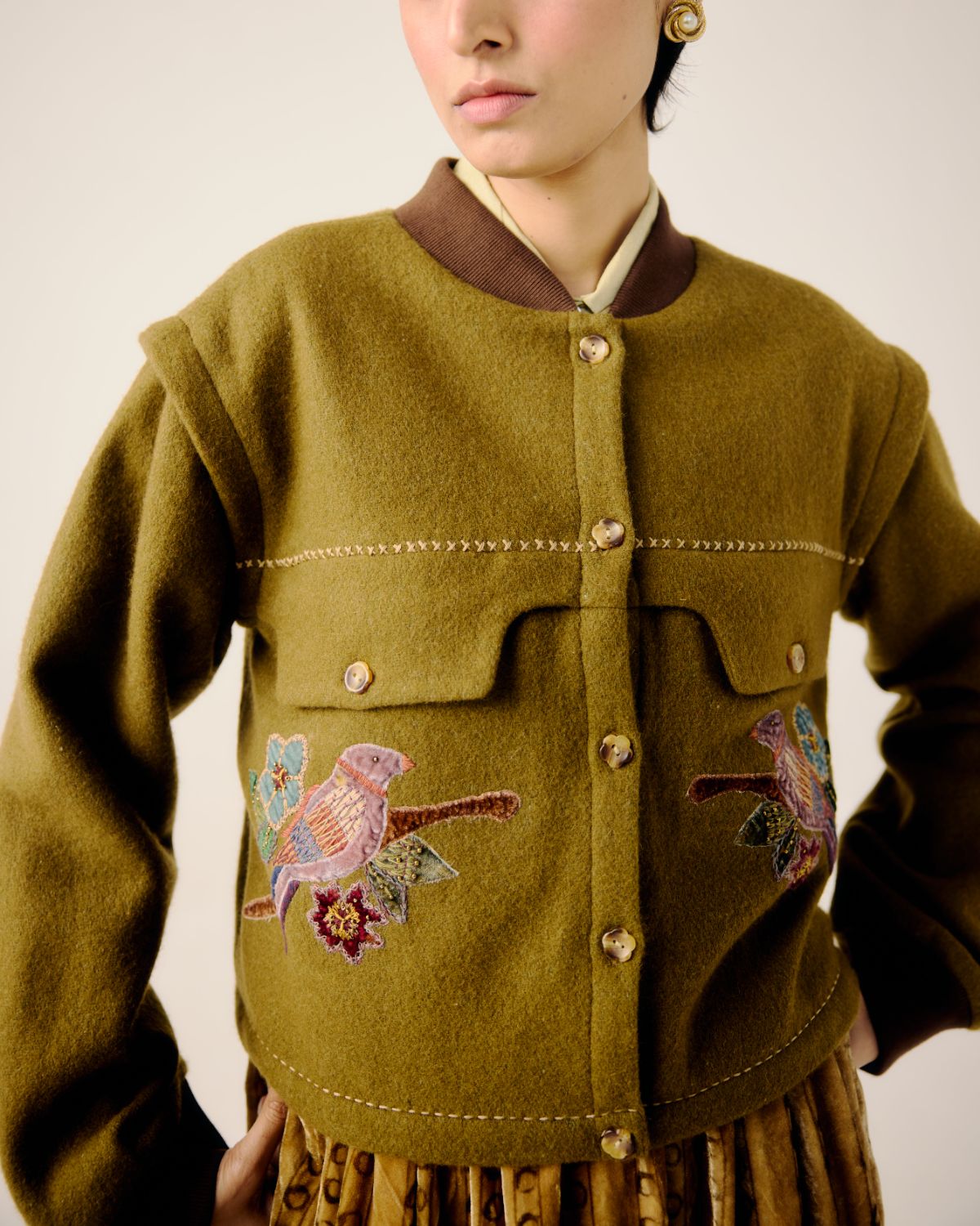 BERT JACKET-Parrot Emb.