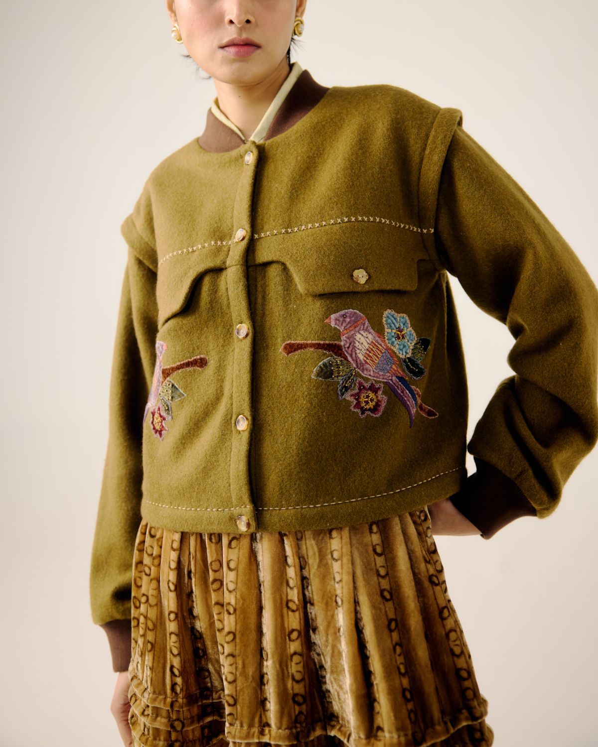 BERT JACKET-Parrot Emb.