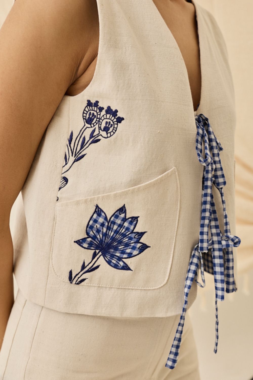 Saras Handloom Denim Waistcoat
