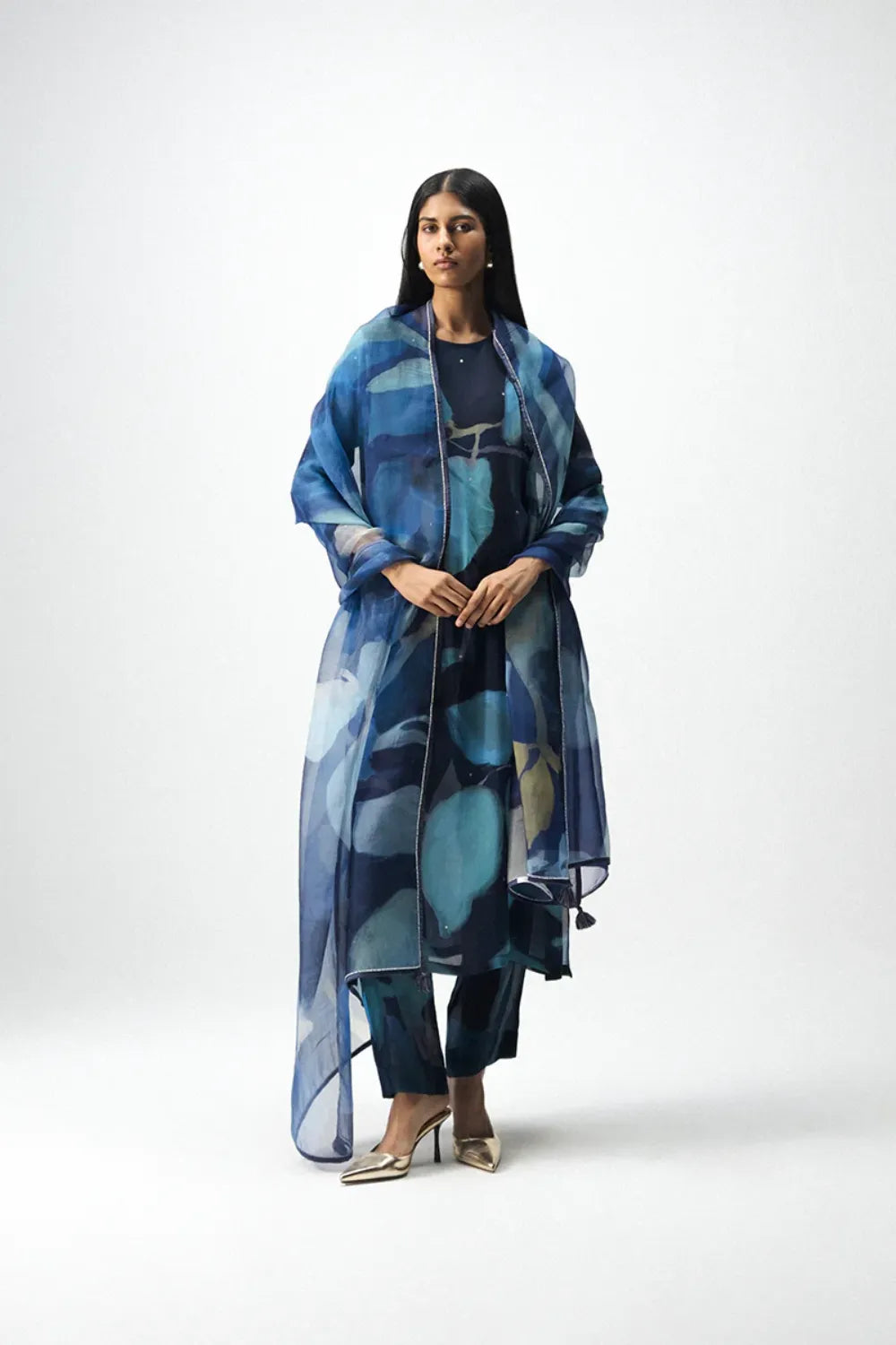 BLUE LAGOON ORGANZA DUPATTA