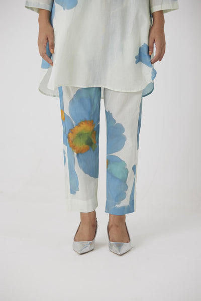 BLUE POPPIES SHORT KURTA SET