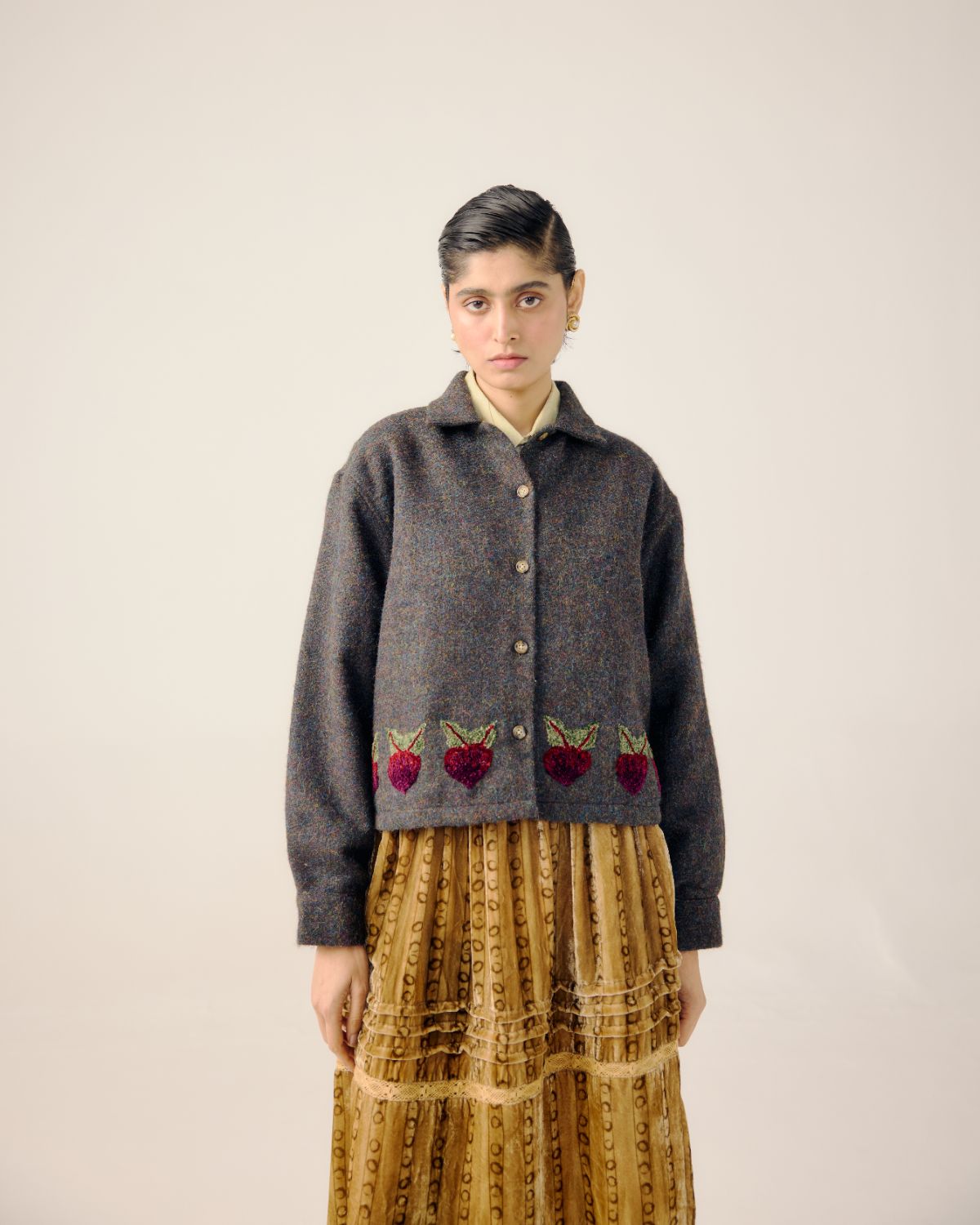 BOXY JACKET-Turnip Emb.