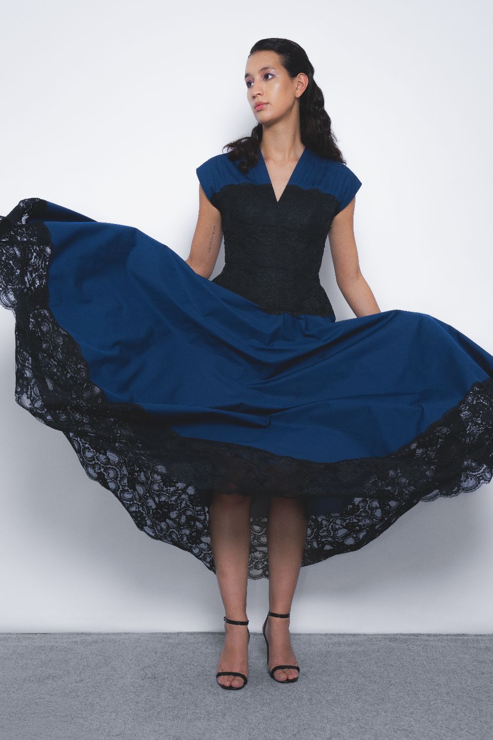 Baile Dress - Navy and Black
