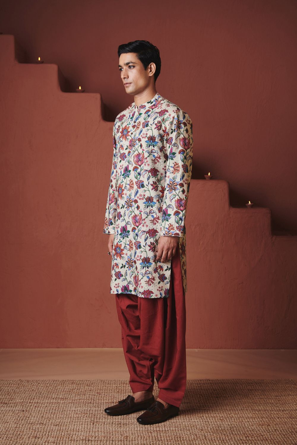 Beige Chintz Co Linen Men's Classic Kurta