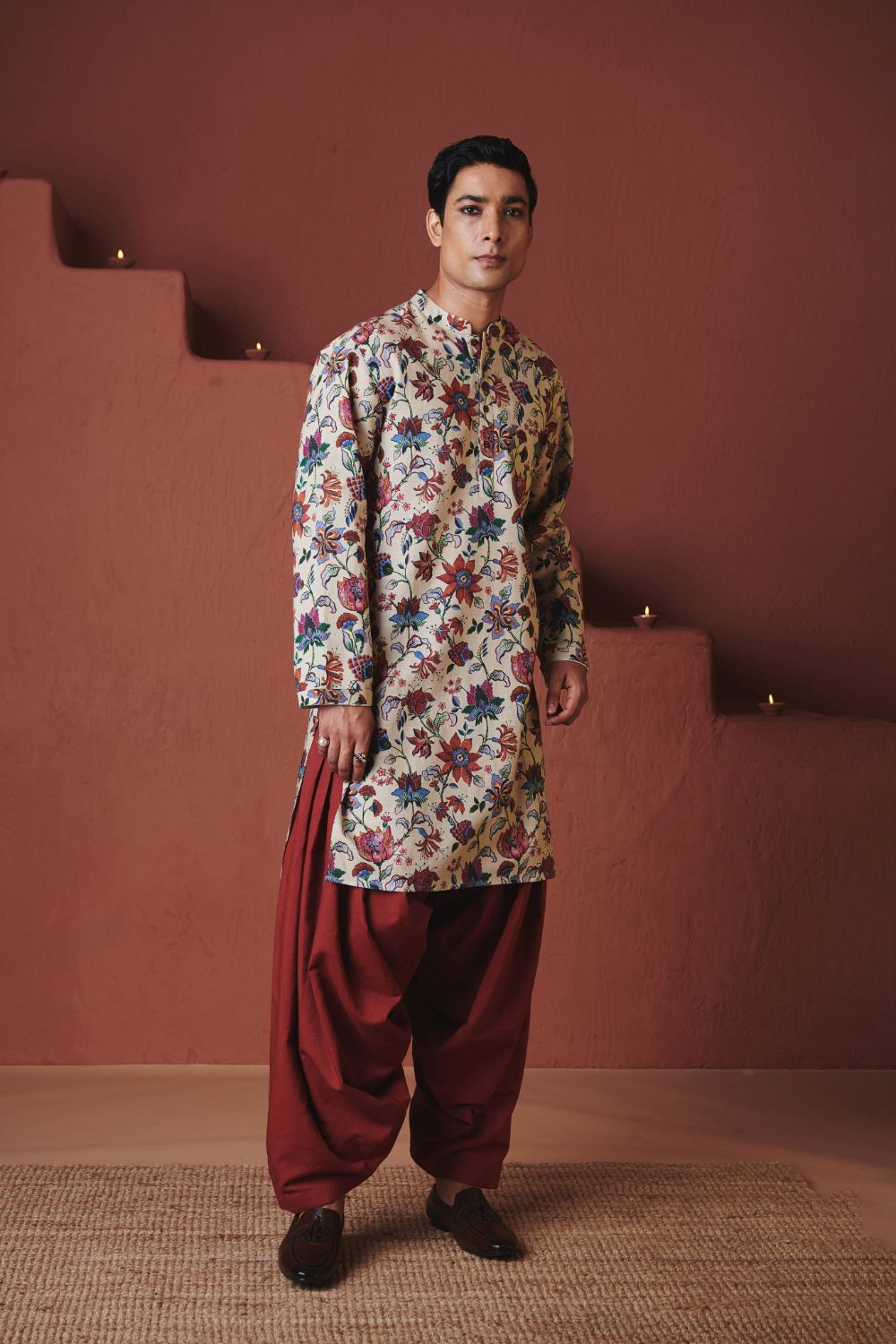 Beige Chintz Co Linen Men's Classic Kurta