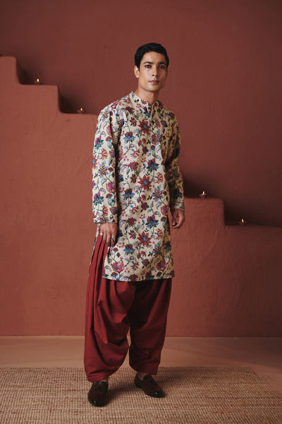 Beige Chintz Co Linen Men's Classic Kurta