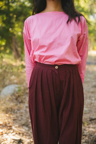 Berry Pleated Pants