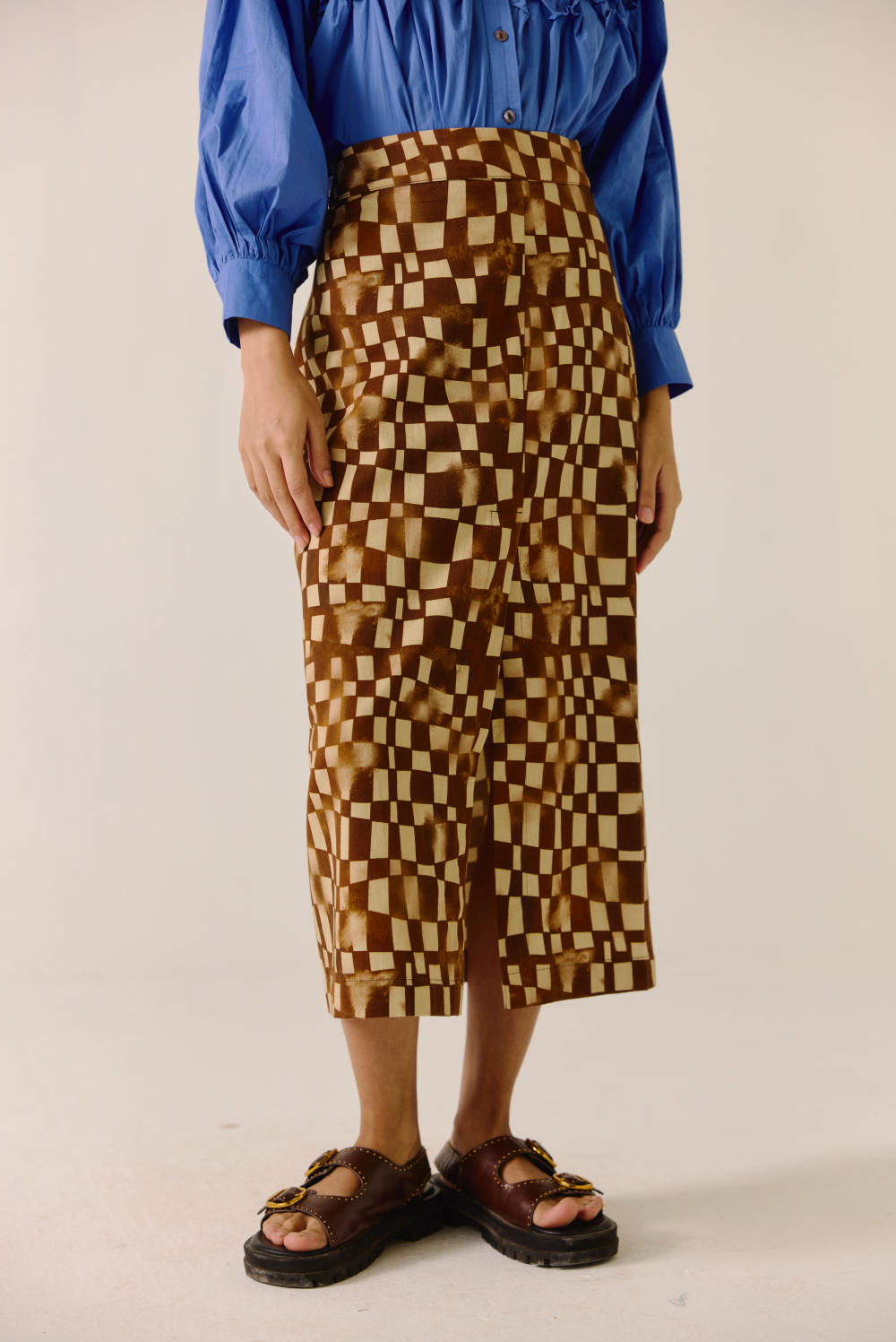 Bert Skirt -Brown checks