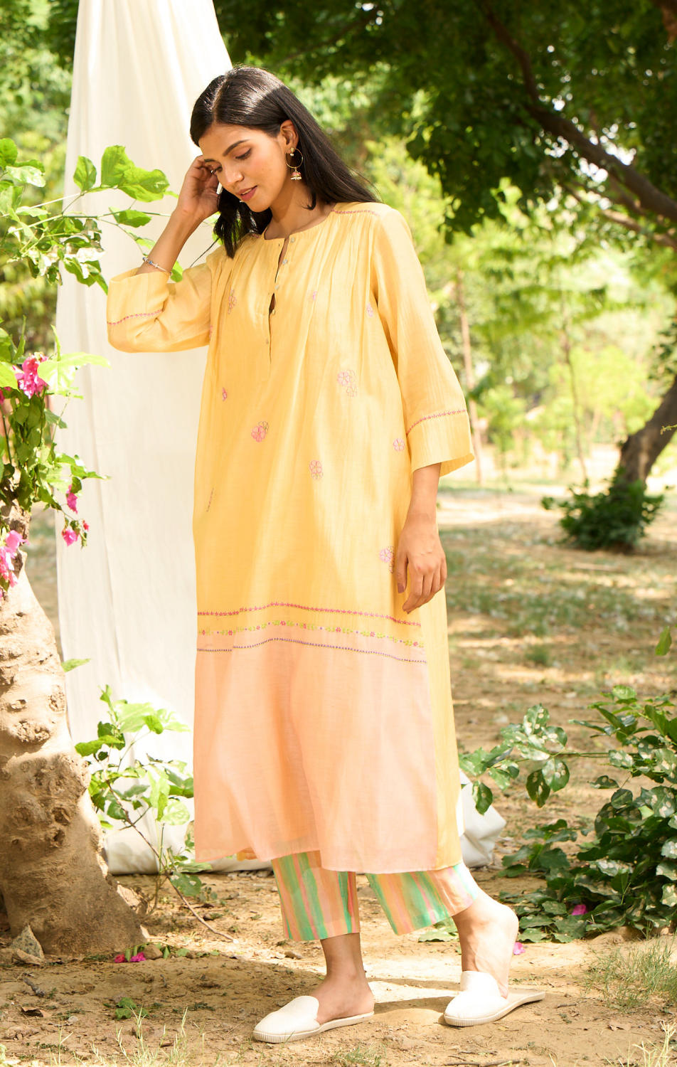 Saaras Kurta Set-Yellow