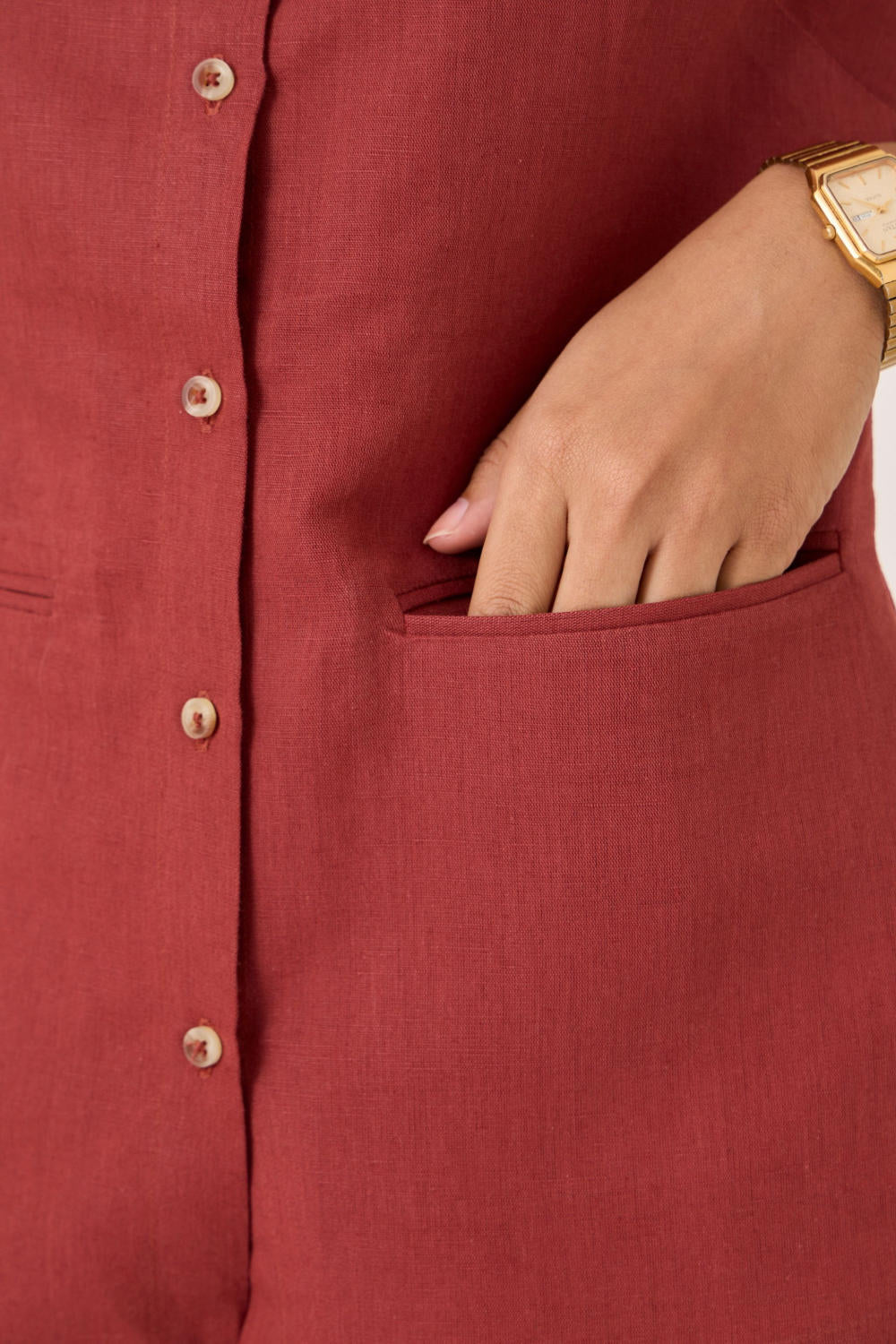 Bisa Umber Button Down Top