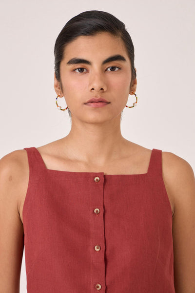 Bisa Umber Button Down Top