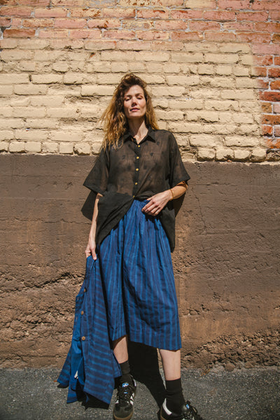 Black Checks Lounge Shirt-Black