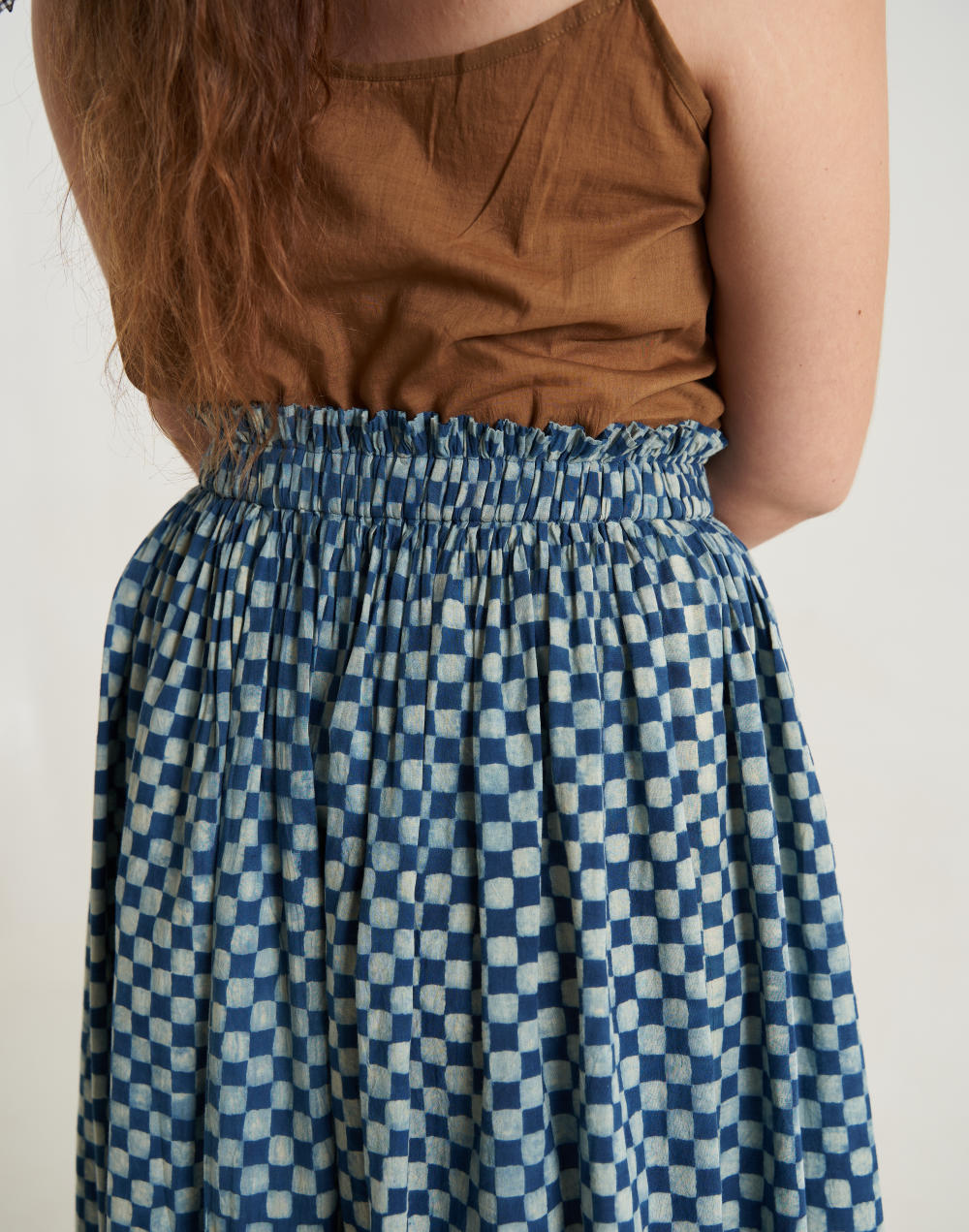 Block printed indigo skirt - Indigo