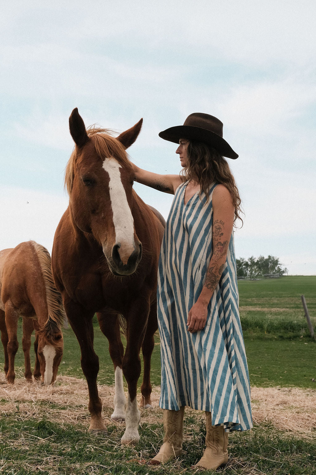 Blue-Striped Vacation Dress