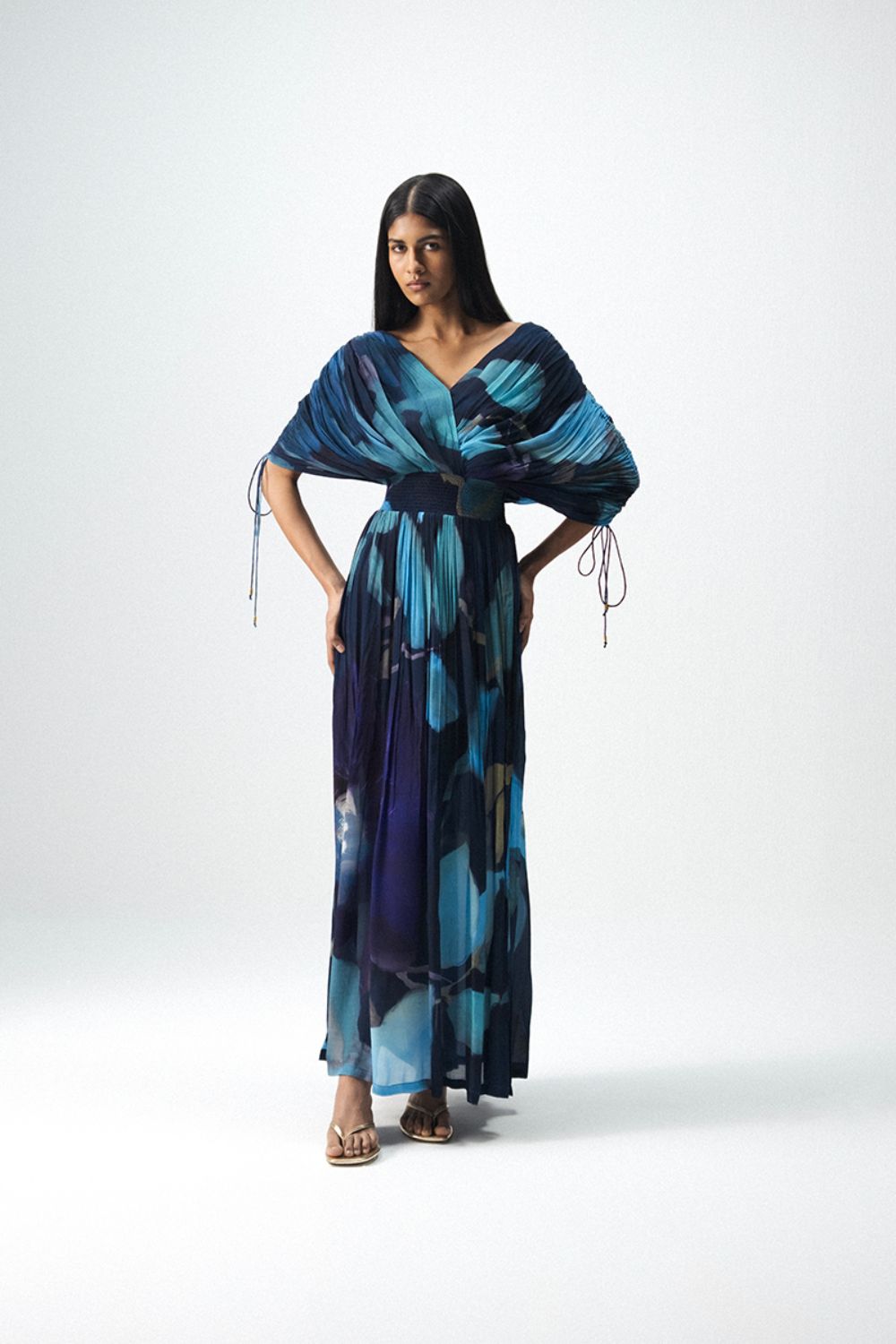 BLUE LAGOON DRAPED DRESS