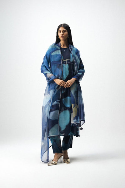 BLUE LAGOON MUKAISH EMBROIDERED KURTA SET