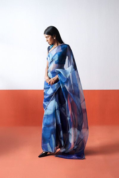 BLUE LAGOON ORGANZA SAREE