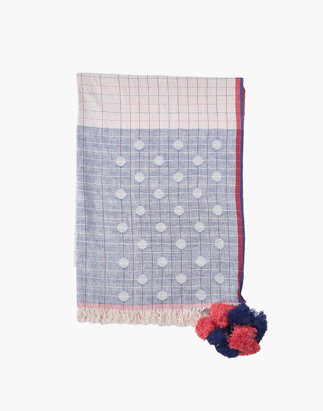 Blush Grid Tassel stole