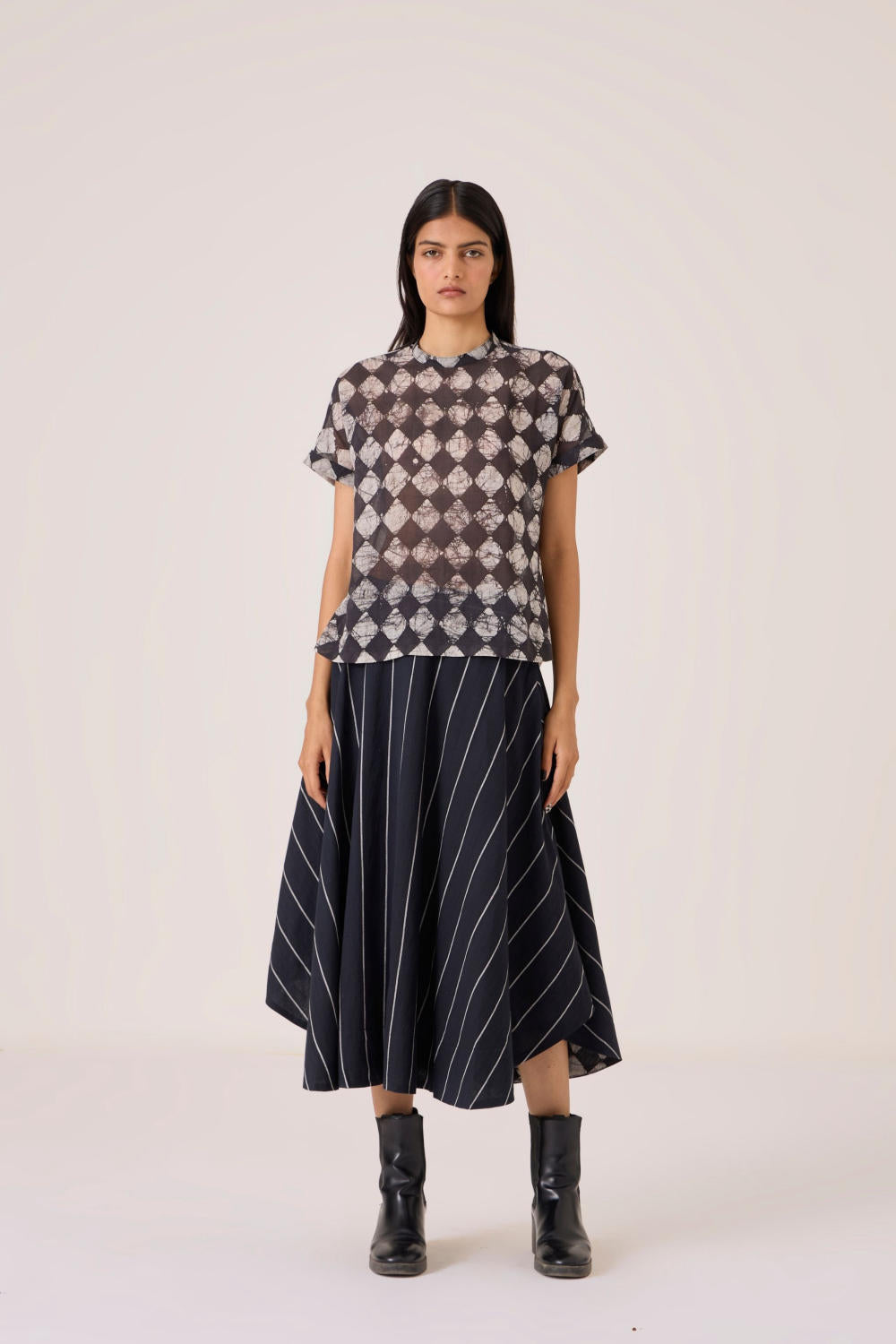 Boga Black Striped Skirt