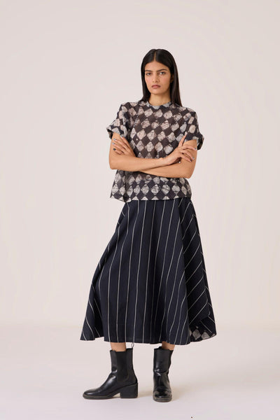 Boga Black Striped Skirt