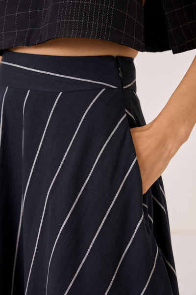 Boga Black Striped Skirt