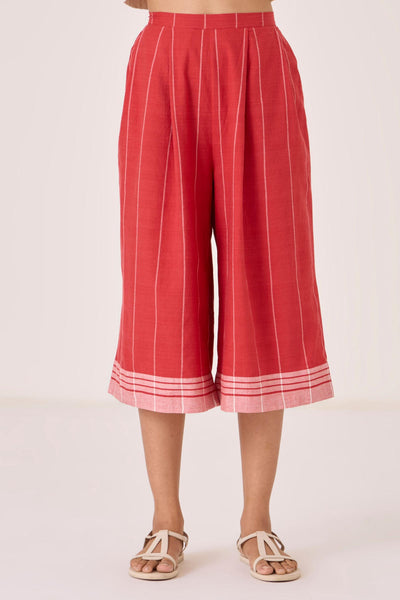 Braboune Handwoven Red Striped Pants