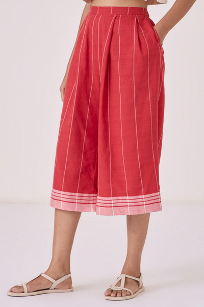 Braboune Handwoven Red Striped Pants