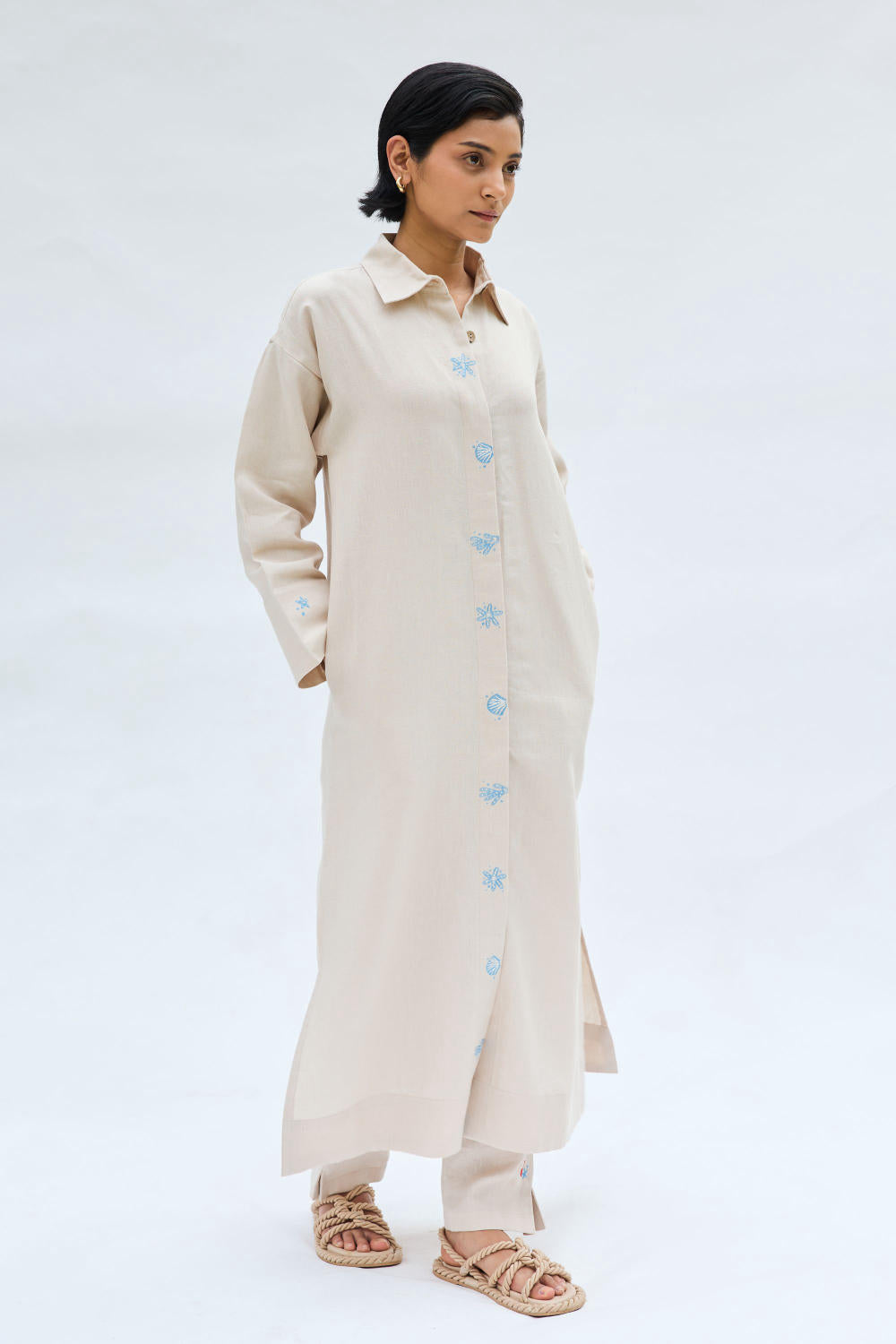 Breezy Tide Linen Kurta