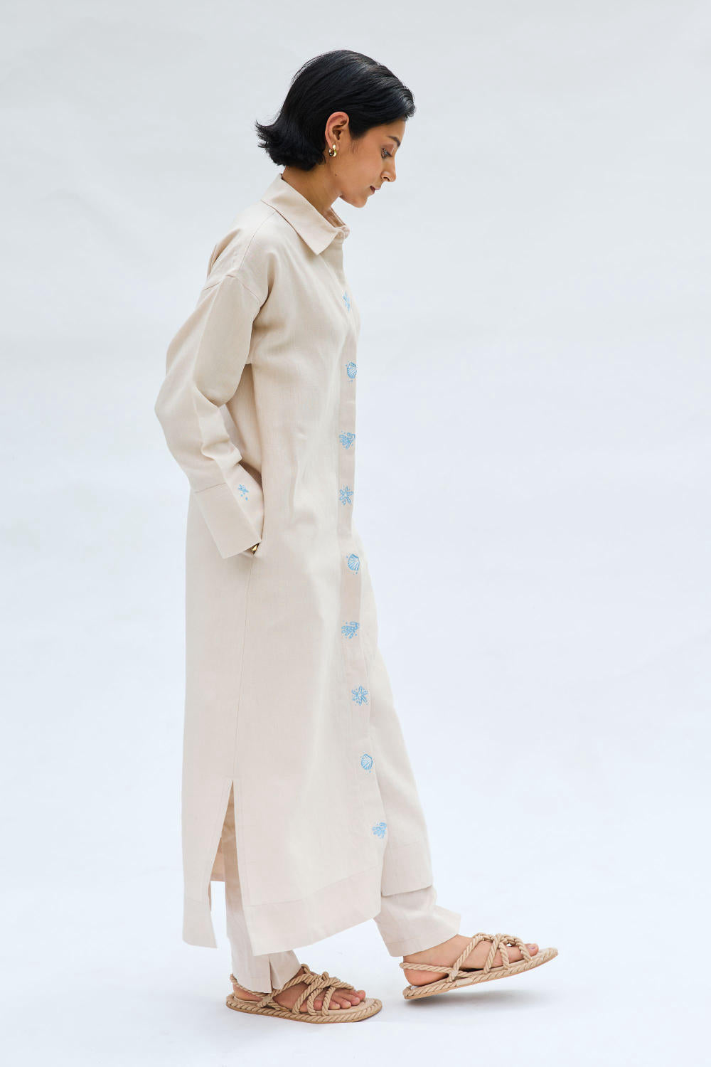 Breezy Tide Linen Kurta