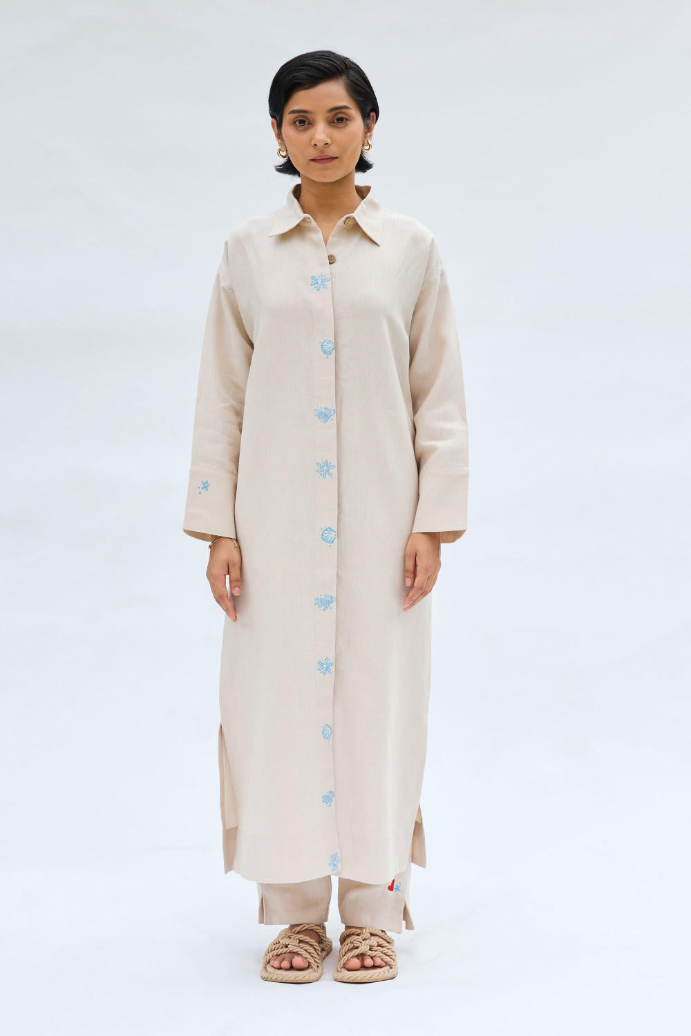 Breezy Tide Linen Kurta