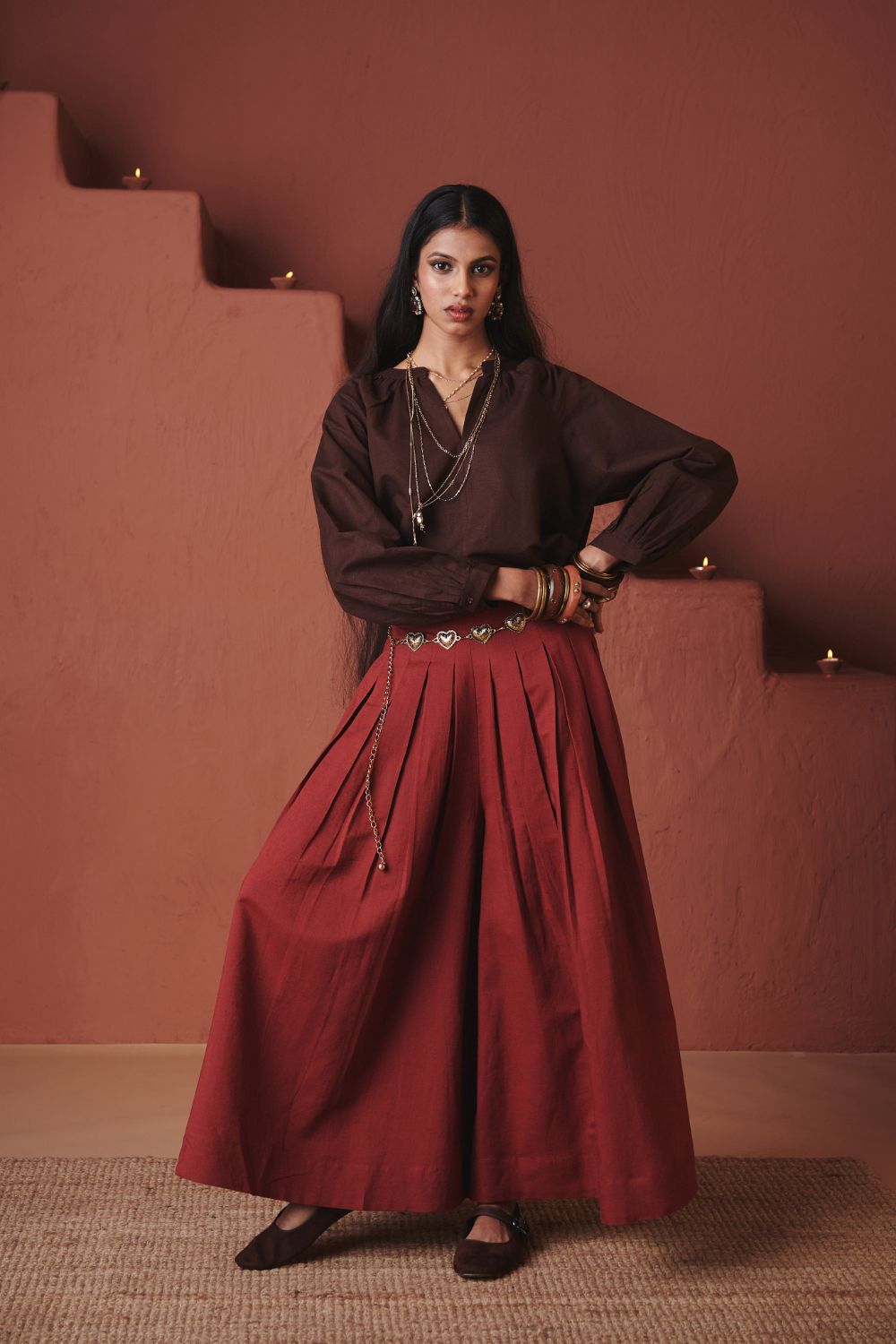 Brick Co Linen Multi Pleated Pants