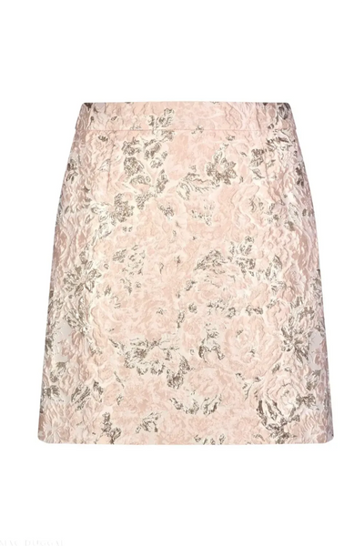 Pink Brocade Mini Skirt