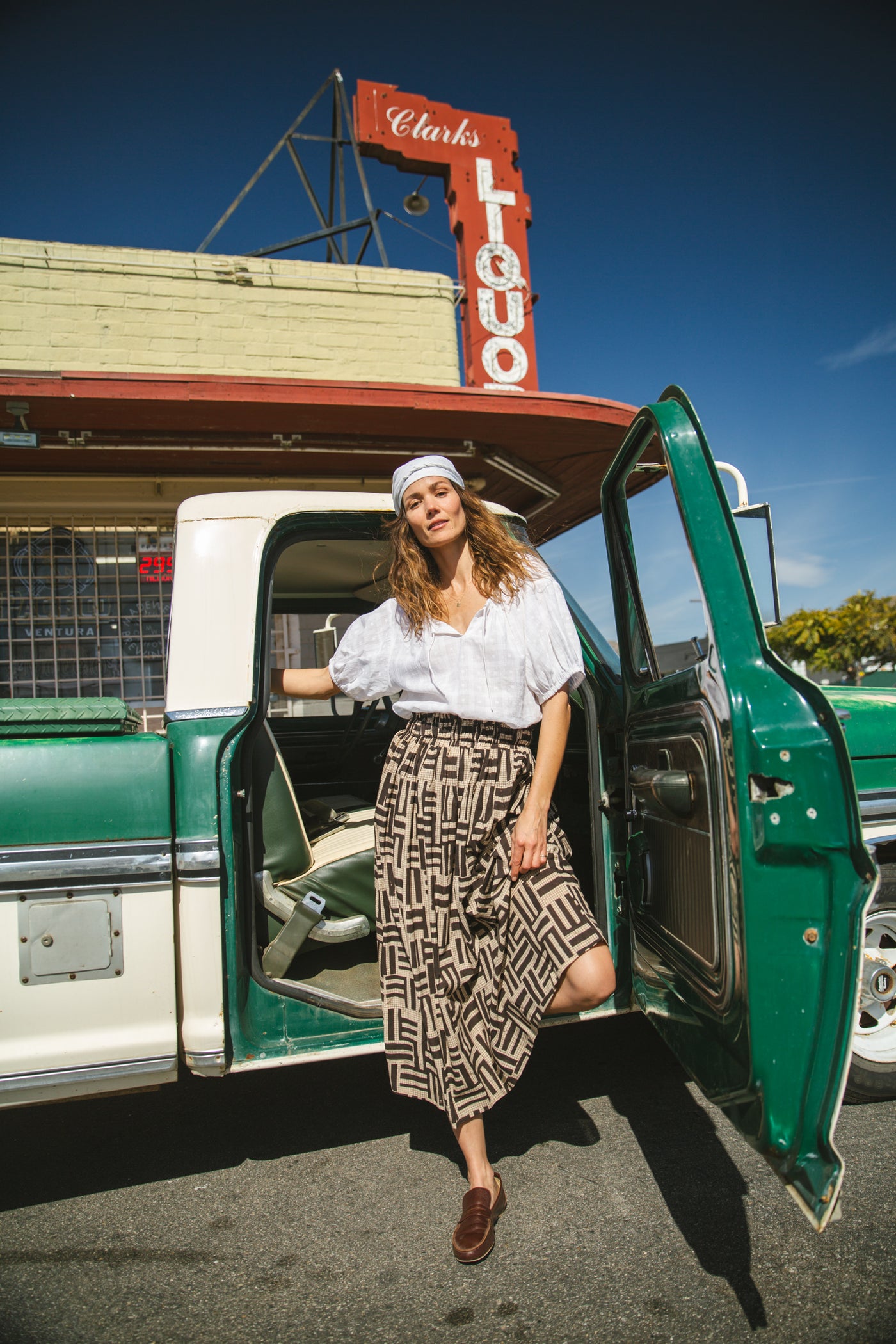 Brooklyn Striped Skirt-Black