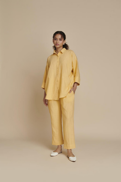 Butterscotch Linen Oversized Flared Shirt