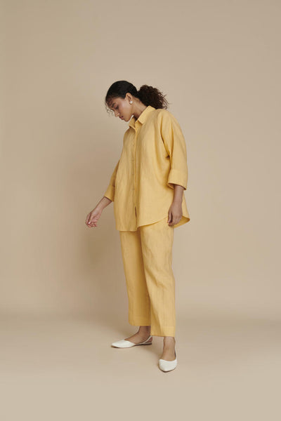 Butterscotch Linen Oversized Flared Shirt