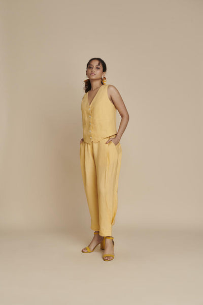 Butterscotch Linen Waist Coat