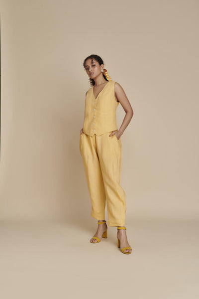 Butterscotch Linen Waist Coat