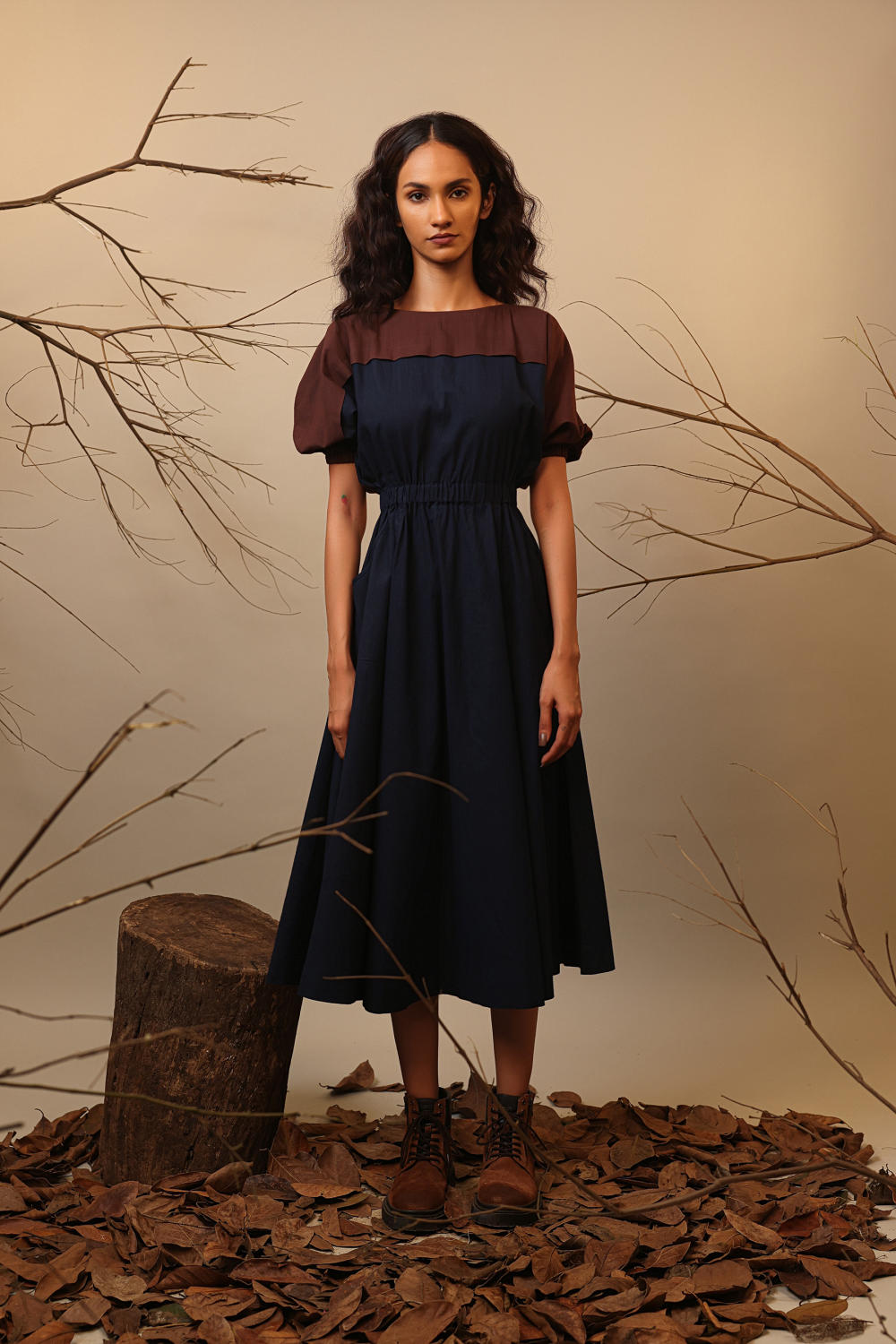CB Blue & Brown Sphara Dress