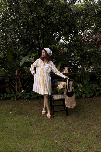 Florence Dress-Yellow Stripes