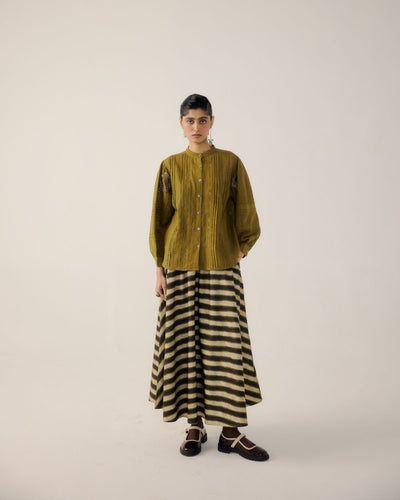 CIRCLE SKIRT-B&W Stripes