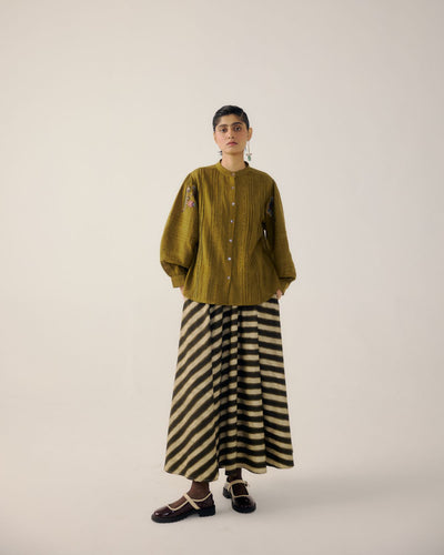 CIRCLE SKIRT-B&W Stripes