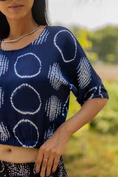 CIR SHIB CROP TOP-BLUE