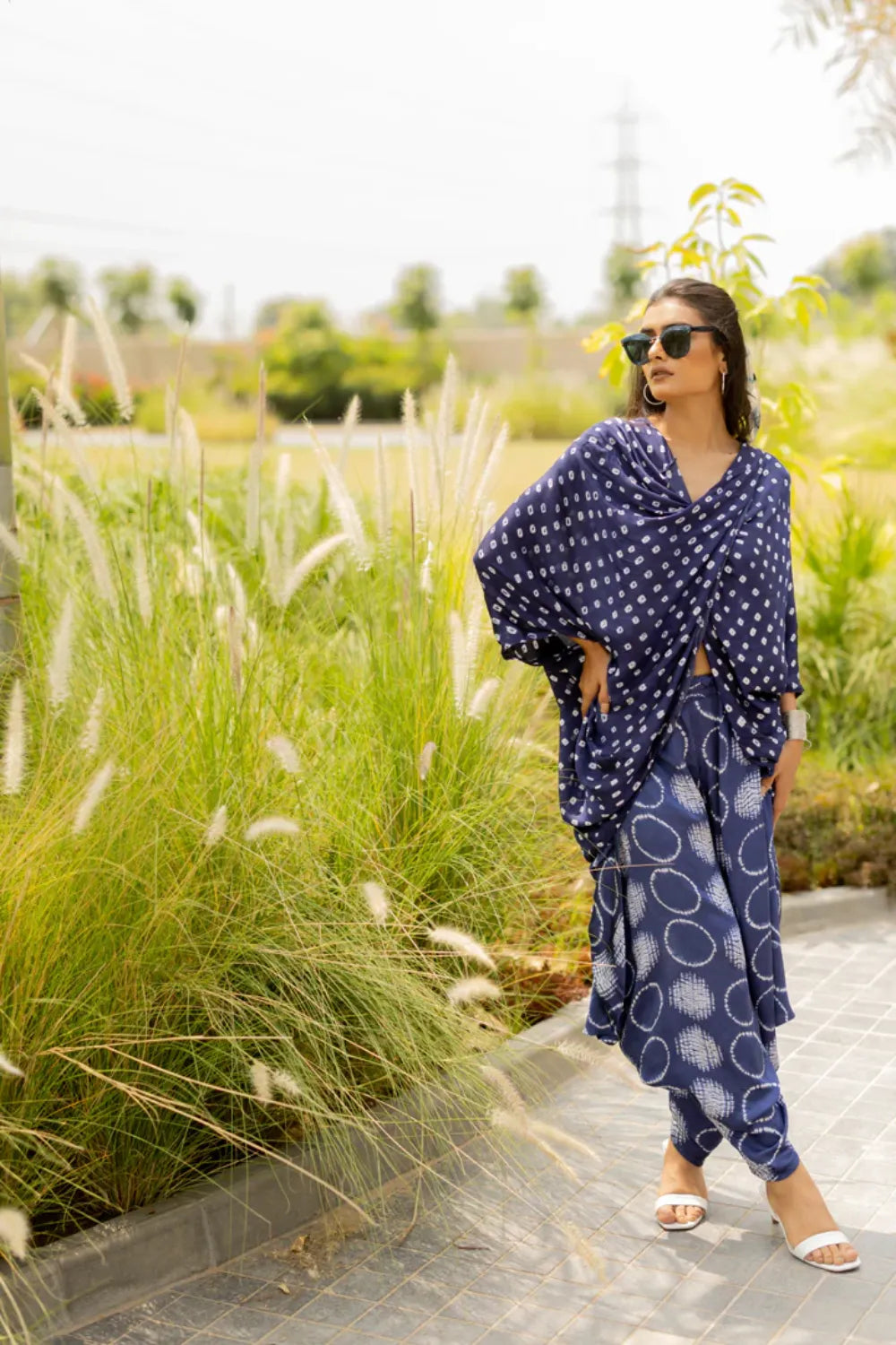 CIR SHIB WRAP DHOTI-BLUE