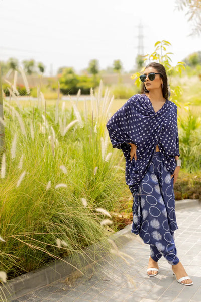 CIR SHIB WRAP DHOTI-BLUE