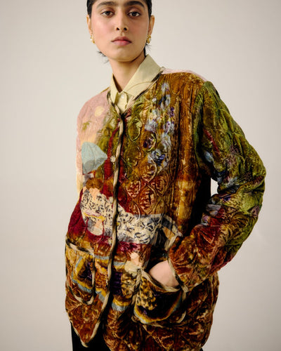 COLLARLESS QUILTED JACKET-Lakeside